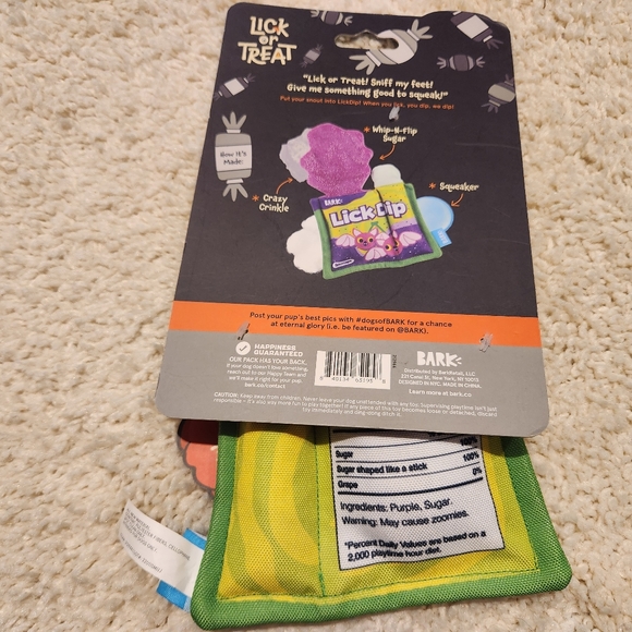 BARK  Lick Dip Candy Halloween Dog Toy Squeaks/Crinkles Size XS-M  NEW - Picture 3 of 5